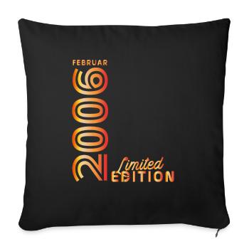 Goldener Geburtstag - 18 Jahre Edition 2006 - Sofakissenbezug 45 x 45 cm - Schwarz - Vorne