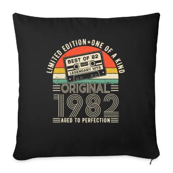 Born in 1982 Birthday 1982 Vintage 1982 - Sofa pillowcase 17,3'' x 17,3'' (45 x 45 cm) - black - Front