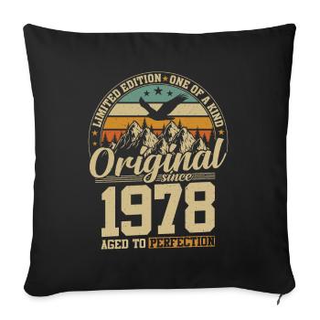 Vintage 1978 Birthday Joy - Sofa pillowcase 17,3'' x 17,3'' (45 x 45 cm) - black - Front