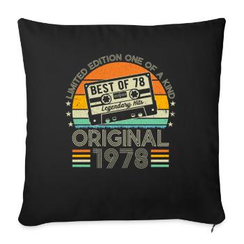 Vintage 1978 Birthday Surprise - Sofa pillowcase 17,3'' x 17,3'' (45 x 45 cm) - black - Front