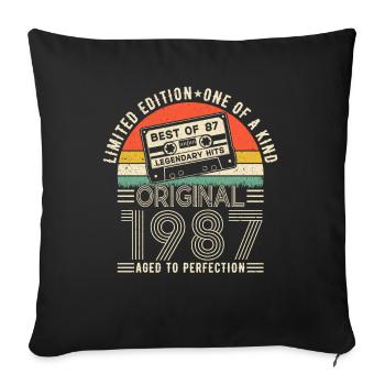 1987 Geburtstagsgeschenk 1987 Jahrgang 1987 Geschenk - Sofakissenbezug 45 x 45 cm - Schwarz - Vorne
