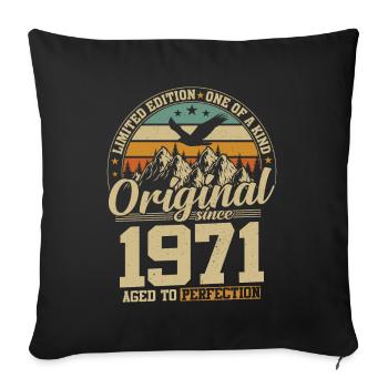 Vintage Birthday Joy 1971 - Sofa pillowcase 17,3'' x 17,3'' (45 x 45 cm) - black - Front