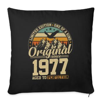 Birthday Joy 1977 - Sofa pillowcase 17,3'' x 17,3'' (45 x 45 cm) - black - Front