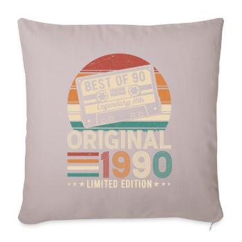 Vintage Jahrgang 1990 Geburtstagsgeschenk - Sofakissenbezug 45 x 45 cm - helles Taupe - Vorne