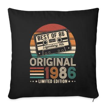 Légendes nées en 1986 - Housse de coussin décorative 45 x 45 cm - noir - Devant