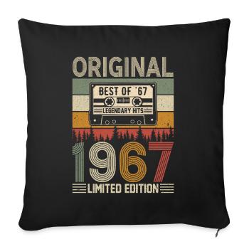Vintage birthday legend 1967 - Sofa pillowcase 17,3'' x 17,3'' (45 x 45 cm) - black - Front