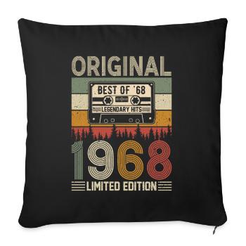 Born legends in 1968 - Sofa pillowcase 17,3'' x 17,3'' (45 x 45 cm) - black - Front