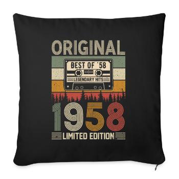 Born legends 1958 - Sofa pillowcase 17,3'' x 17,3'' (45 x 45 cm) - black - Front