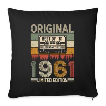 Millésime 1961 - Né comme une légende - Housse de coussin décorative 45 x 45 cm - noir - Devant