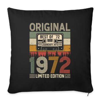Golden Vintage '72 Birthday Joy - Sofa pillowcase 17,3'' x 17,3'' (45 x 45 cm) - black - Front