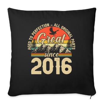 Vintage 2016 Birthday Joy - Sofa pillowcase 17,3'' x 17,3'' (45 x 45 cm) - black - Front