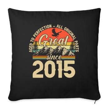 Vintage 2015 Birthday Joy - Sofa pillowcase 17,3'' x 17,3'' (45 x 45 cm) - black - Front