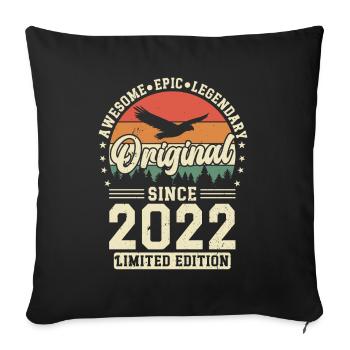 Vintage 2022 Best of 2022 - 3 Year Old Birthday - Sofa pillowcase 17,3'' x 17,3'' (45 x 45 cm) - black - Front