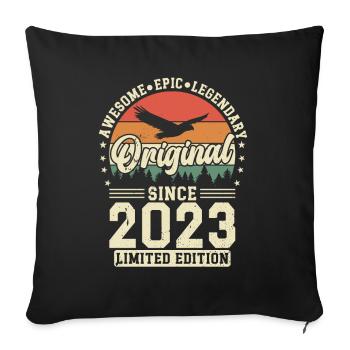 Elegant Vintage: 2023 Retro Gift 2023 2025 - Sofa pillowcase 17,3'' x 17,3'' (45 x 45 cm) - black - Front