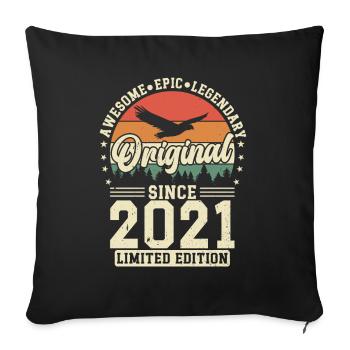 2021 Original 2021 Vintage Vintage Retro anniversa - Sofa pillowcase 17,3'' x 17,3'' (45 x 45 cm) - black - Front