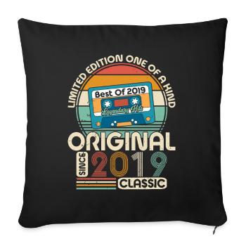 Golden Birthday Jubilation 2019 - Sofa pillowcase 17,3'' x 17,3'' (45 x 45 cm) - black - Front