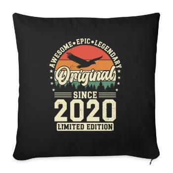 Vintage anniversary 2020 - Sofa pillowcase 17,3'' x 17,3'' (45 x 45 cm) - black - Front