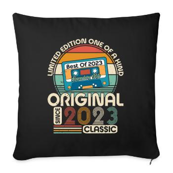 Vintage Anniversary 2023 - Sofa pillowcase 17,3'' x 17,3'' (45 x 45 cm) - black - Front