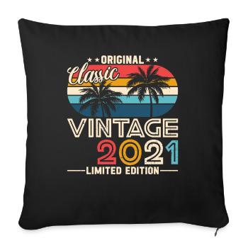 2021 Original 2021 Vintage Vintage Retro anniversa - Sofa pillowcase 17,3'' x 17,3'' (45 x 45 cm) - black - Front