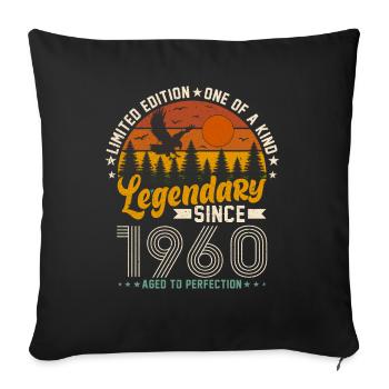 1960er Jahre Vintage Geburtstagsgeschenk - Sofakissenbezug 45 x 45 cm - Schwarz - Vorne