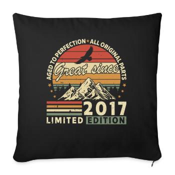 Jahrgang 2017 - 2017 - Fantastisch seit 2017 - Sofakissenbezug 45 x 45 cm - Schwarz - Vorne