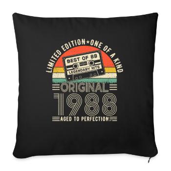 1988 Birthday 1988 Born in 1988 Birthday - Sofa pillowcase 17,3'' x 17,3'' (45 x 45 cm) - black - Front