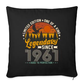 Born in 1961 Birthday 1961 Vintage 1961 - Sofa pillowcase 17,3'' x 17,3'' (45 x 45 cm) - black - Front