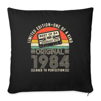 Vintage 1984 Birthday Surprise - Sofa pillowcase 17,3'' x 17,3'' (45 x 45 cm) - black - Front