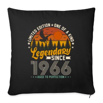 Born in 1966 Birthday 1966 Vintage 1966 - Sofa pillowcase 17,3'' x 17,3'' (45 x 45 cm) - black - Front