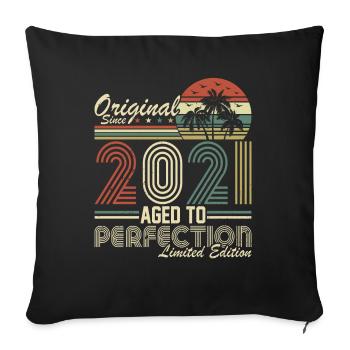 2021 Original 2021 Vintage Vintage Retro anniversa - Sofa pillowcase 17,3'' x 17,3'' (45 x 45 cm) - black - Front