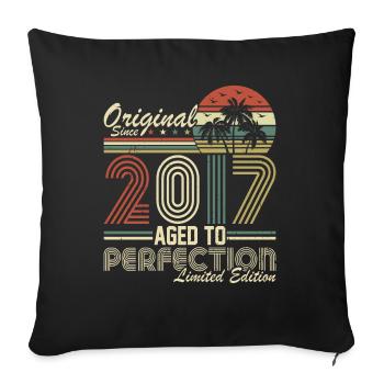 Jahrgang 2017 - 2017 - Fantastisch seit 2017 - Sofakissenbezug 45 x 45 cm - Schwarz - Vorne