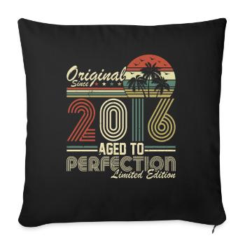 2016 Birthday 2016 Born In 2016 Birthday - Sofa pillowcase 17,3'' x 17,3'' (45 x 45 cm) - black - Front