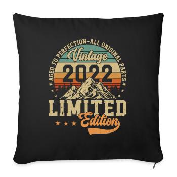 Vintage 2022 Best of 2022 - 3 Year Old Birthday - Sofa pillowcase 17,3'' x 17,3'' (45 x 45 cm) - black - Front