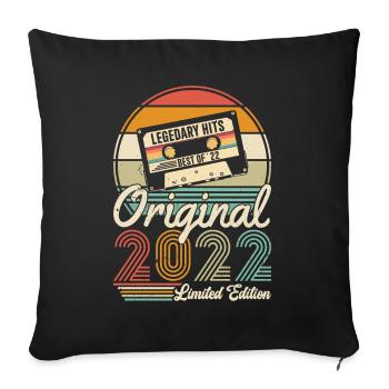 Vintage 2022 Best of 2022 - 3 Year Old Birthday - Sofa pillowcase 17,3'' x 17,3'' (45 x 45 cm) - black - Front