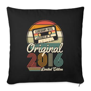 2016 Birthday 2016 Born In 2016 Birthday - Sofa pillowcase 17,3'' x 17,3'' (45 x 45 cm) - black - Front