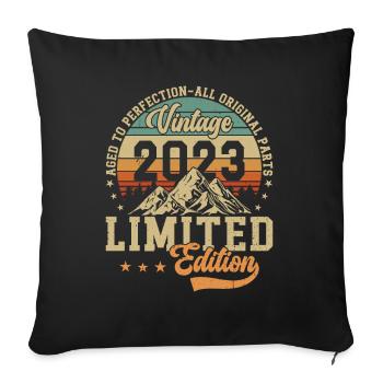 Elegant Vintage: 2023 Retro Gift 2023 2025 - Sofa pillowcase 17,3'' x 17,3'' (45 x 45 cm) - black - Front