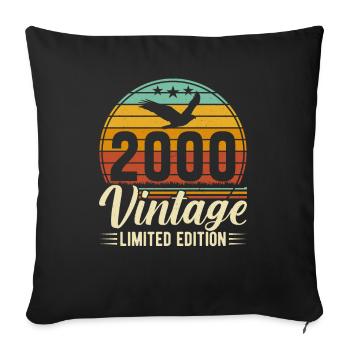 2000 Anniversary Born In 2000 Vintage Retro. Editio - Sofa pillowcase 17,3'' x 17,3'' (45 x 45 cm) - black - Front