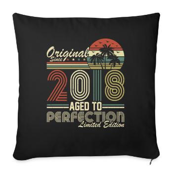 Original 2018 Vintage - 2018 Birthday Gift - Sofa pillowcase 17,3'' x 17,3'' (45 x 45 cm) - black - Front