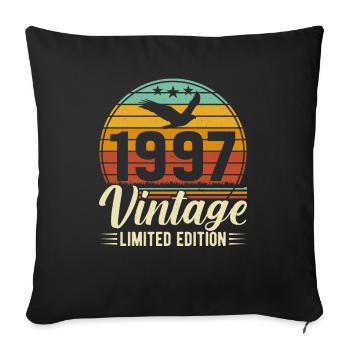Cadeau 1997 Cadeau Anniversaire 1997 Vintage 1997 - Housse de coussin décorative 45 x 45 cm - noir - Devant