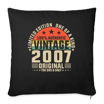 2007 Vintage Retro Birthday Gift - Sofa pillowcase 17,3'' x 17,3'' (45 x 45 cm) - black - Front