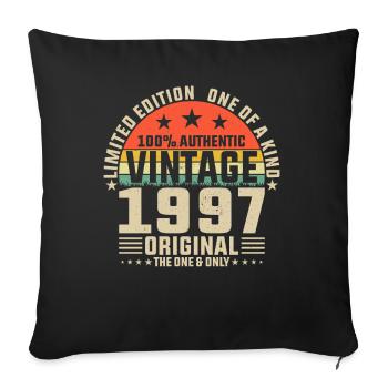 1997 Vintage - 27 Years Anniversary - Vintage - Sofa pillowcase 17,3'' x 17,3'' (45 x 45 cm) - black - Front