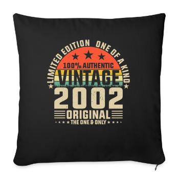 Souvenirs de 22 ans de bonheur - Anniversaire 2002 - Housse de coussin décorative 45 x 45 cm - noir - Devant