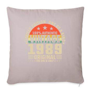 Unique 1989 Vintage Retro Design - Sofa pillowcase 17,3'' x 17,3'' (45 x 45 cm) - light taupe - Front