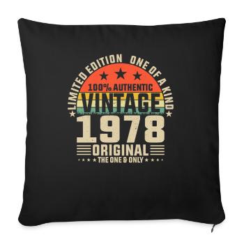 Classic 1978 Birthday Retro Look - Sofa pillowcase 17,3'' x 17,3'' (45 x 45 cm) - black - Front