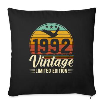 Design rétro vintage créatif de 1992 - Housse de coussin décorative 45 x 45 cm - noir - Devant