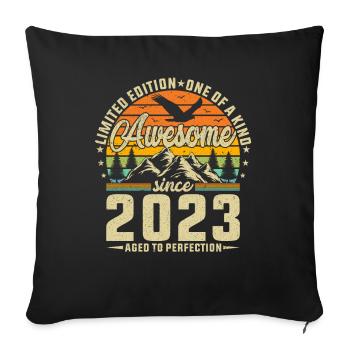 Creative 2023 New Year Anniversary Design - Sofa pillowcase 17,3'' x 17,3'' (45 x 45 cm) - black - Front