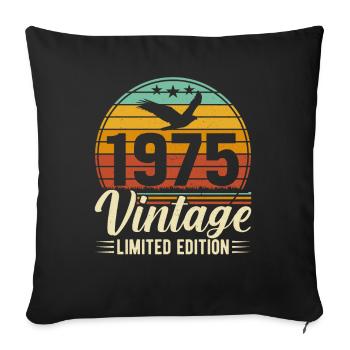 Unique 1975 Vintage Vintage Design - Sofa pillowcase 17,3'' x 17,3'' (45 x 45 cm) - black - Front