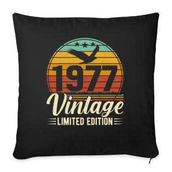 Unique 1977 Vintage rétro Design - Housse de coussin décorative 45 x 45 cm - noir - Devant