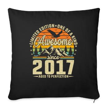 Unique 2017 Vintage Anniversary Design - Sofa pillowcase 17,3'' x 17,3'' (45 x 45 cm) - black - Front