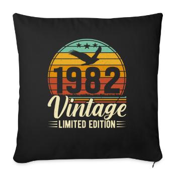 Creative 1982 Vintage Vintage Design - Sofa pillowcase 17,3'' x 17,3'' (45 x 45 cm) - black - Front